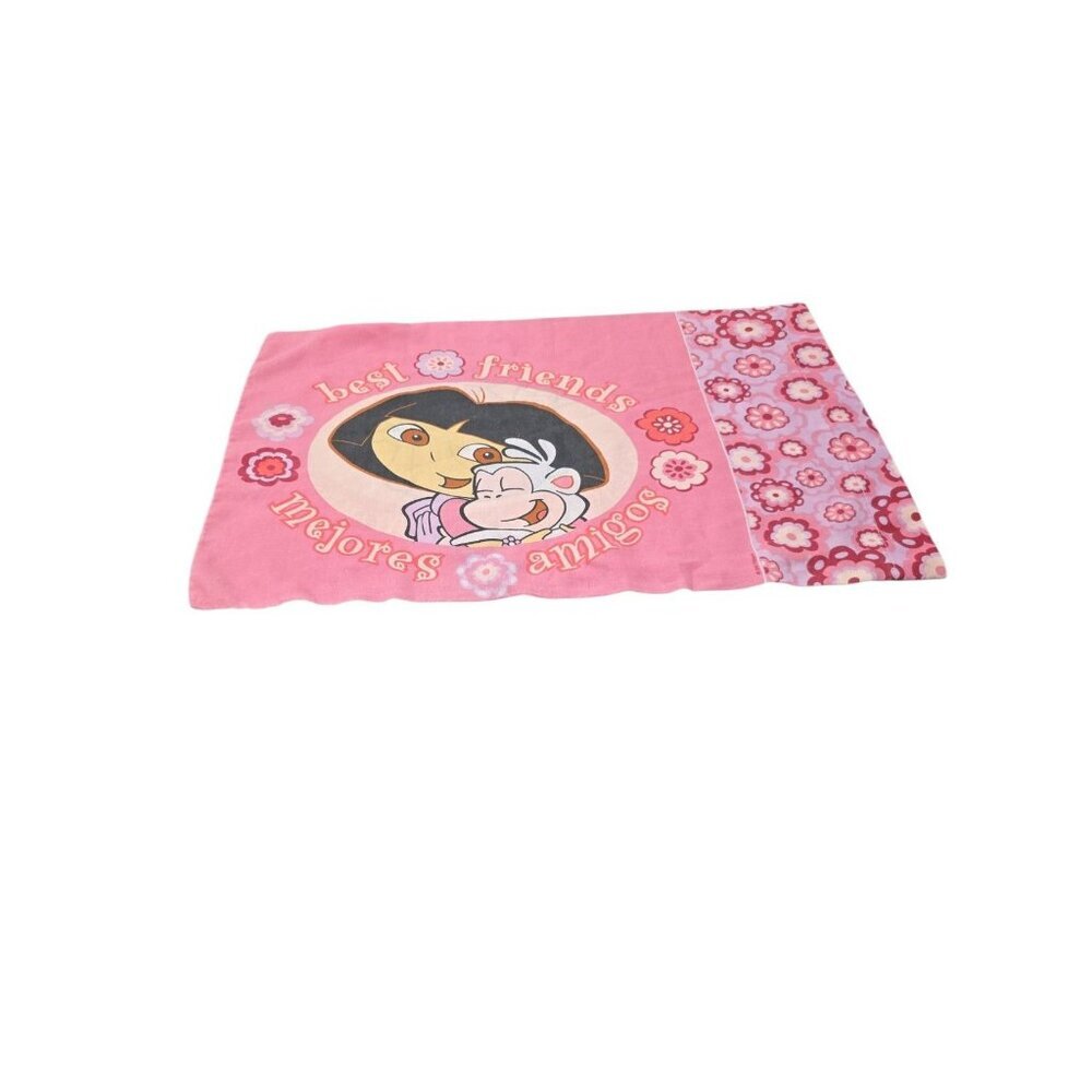 Dora the Explorer Pillowcase Standard Size Pink Boots Best Friends Vintage 2002